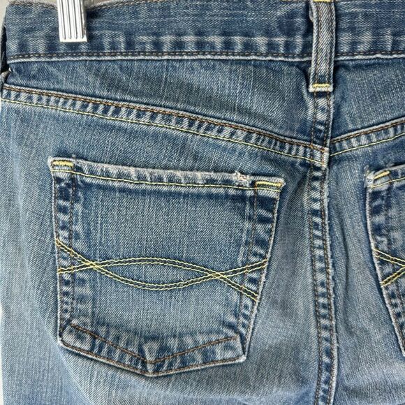 Abercrombie & Fitch Y2K Vintage Relaxed Leg Busted Knee Cropped Jeans Sz 6L - Picture 4 of 15